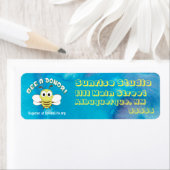 Een donor zijn op blauwe waterverf etiket (Insitu)