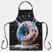 Een donut met ijsvorming en kleurrijke sproeiers schort (Voorkant)