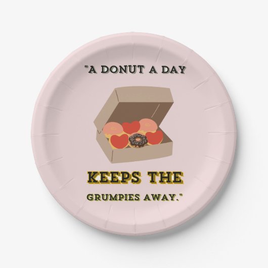 EEN DONUT PER DAG HOUDT DE GRUMPIES WEG PAPIEREN BORDJE (Voorkant)