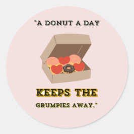 EEN DONUT PER DAG HOUDT DE GRUMPIES WEG RONDE STICKER
