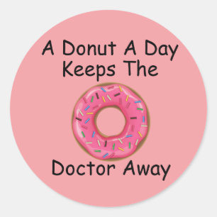 Een donut per dag ronde sticker