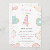 Een Donut Vier Dag uitnodiging roze (Voorkant / Achterkant)