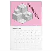 Een doolhof per maand kalender (Feb 2026)