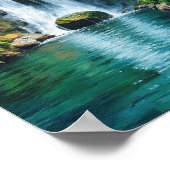 Een door de zon overgoten cascade in het hart poster (Hoek)