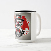 Een door Keith Haring geïnspireerd Mok-ontwerp Tweekleurige Koffiemok (Voorkant rechts)