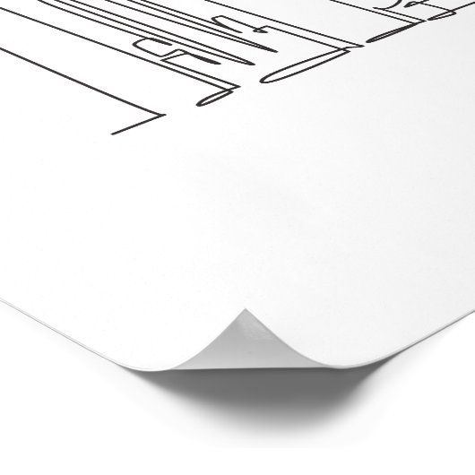 Eén doorlopende lijntekening van New York USA Poster (Hoek)