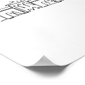 Eén doorlopende lijntekening van Raleigh Skyline Poster (Hoek)