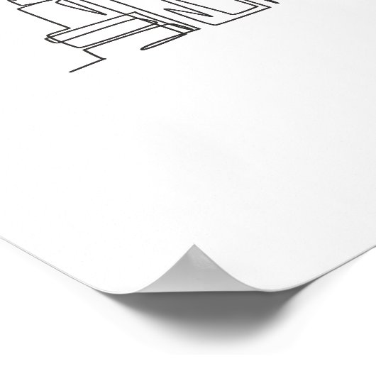 Eén doorlopende lijntekening van Tampa Skyline Poster (Hoek)