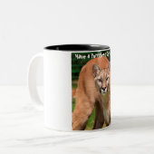 Een doorschijnend kerstfeest hebben tweekleurige koffiemok (Voorkant links)