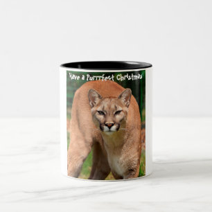 Een doorschijnend kerstfeest hebben tweekleurige koffiemok