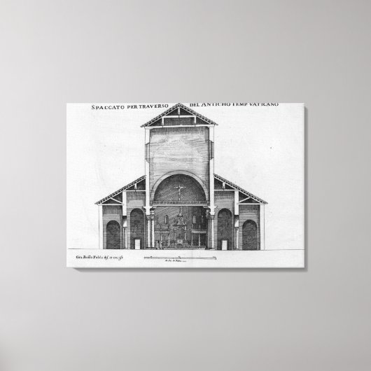Een doorsnede van de oude Vaticaankerk Canvas Afdruk (Voorkant)