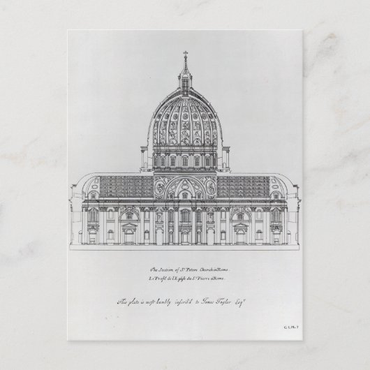 Een doorsnede van St. Peter's, Rome Briefkaart (Voorkant)