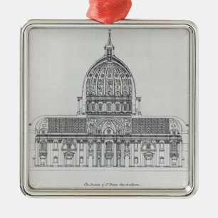 Een doorsnede van St. Peter's, Rome Metalen Ornament