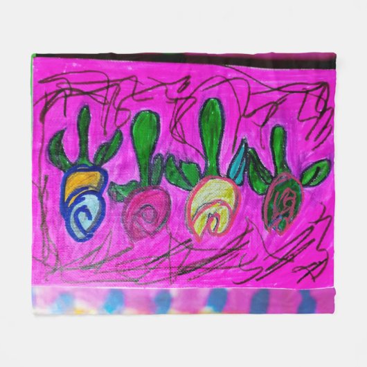 Een doos met Rozen Fleece Deken (Voorkant (Horizontaal))