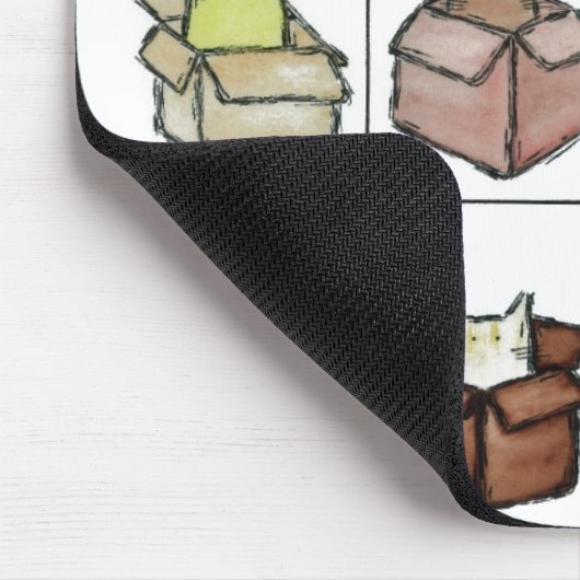 Een doos voor elke kat Mousepad Muismat (Hoek)