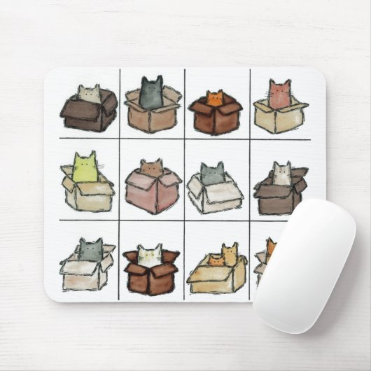 Een doos voor elke kat Mousepad Muismat (Met muis)
