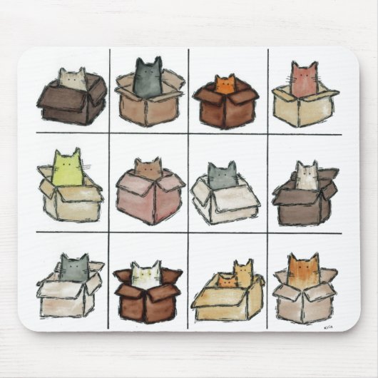 Een doos voor elke kat Mousepad Muismat (Voorkant)