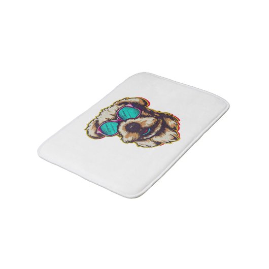 EEN DORABLE HOND MET ZONNEBRIL BADMAT (Gekanteld)