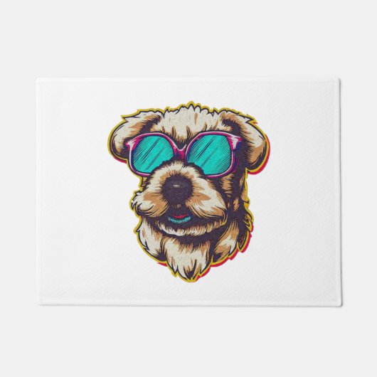 EEN DORABLE HOND MET ZONNEBRIL DEURMAT (Voorkant)