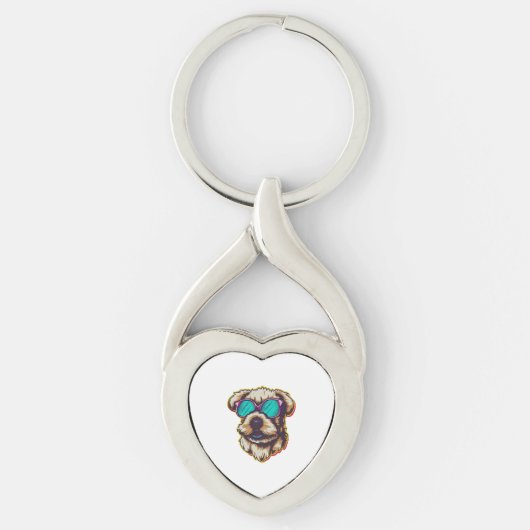 EEN DORABLE HOND MET ZONNEBRIL SLEUTELHANGER (Voorkant)