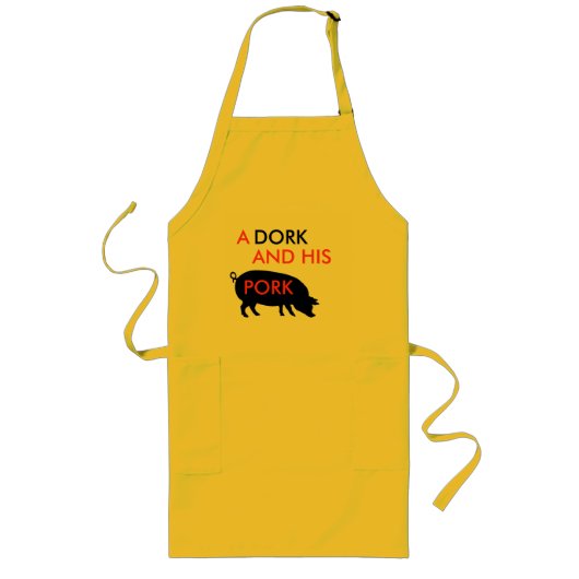 Een Dork en Zijne Pork Apron Lang Schort (Voorkant)