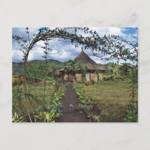 Een dorp in de hooglanden, Goroka, Papoea-Nieuw-Gu Briefkaart