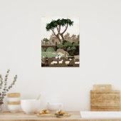 Een dorp in de middeleeuwen poster (Keuken)