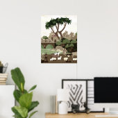 Een dorp in de middeleeuwen poster (Thuiskantoor)