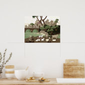 Een dorp in de middeleeuwen poster (Keuken)