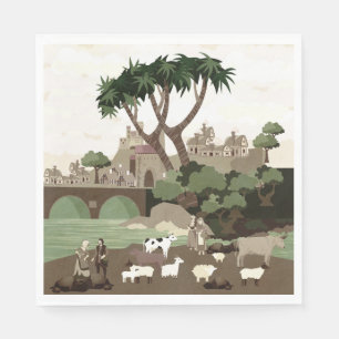 Een dorp in de middeleeuwen servet