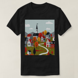 Een dorp in de natuur t-shirt
