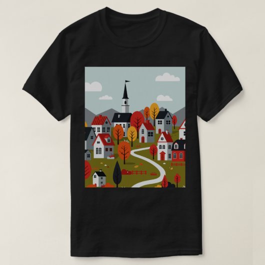 Een dorp in de natuur t-shirt (Design voorkant)
