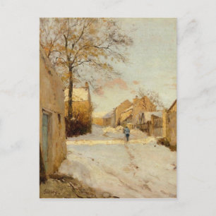 Een dorp in de winter door Alfred Sisley Briefkaart