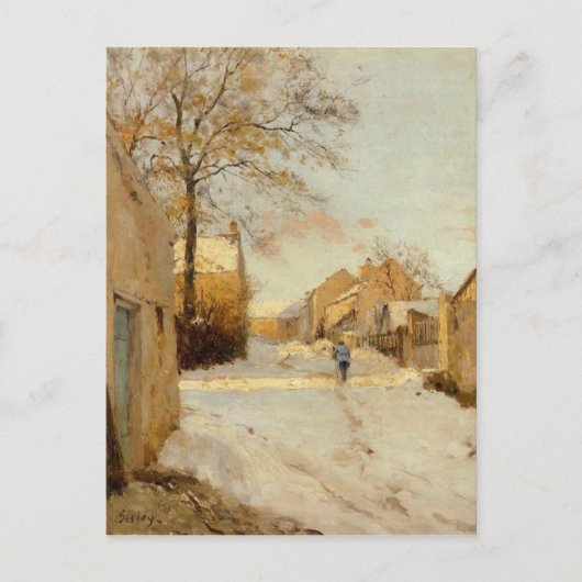 Een dorp in de winter door Alfred Sisley Briefkaart (Voorkant)