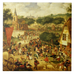 Een dorpsbeurs tegeltje