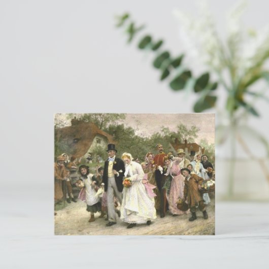 Een dorpsbruiloft van Luke Fildes Briefkaart (Staand voorkant)
