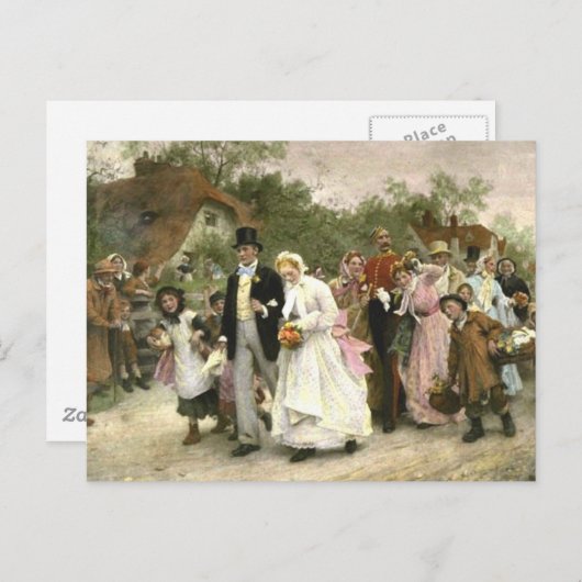 Een dorpsbruiloft van Luke Fildes Briefkaart (Voorkant / Achterkant)