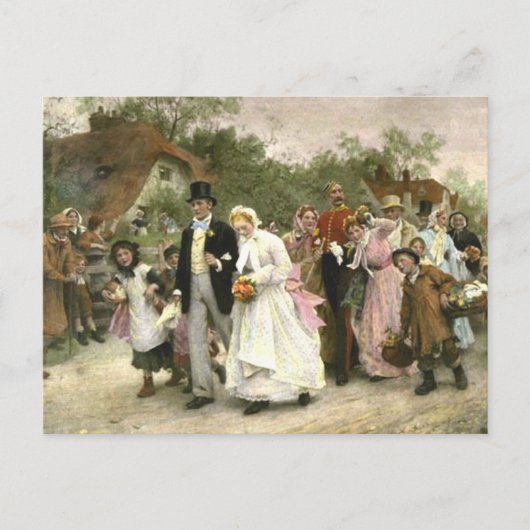 Een dorpsbruiloft van Luke Fildes Briefkaart (Voorkant)