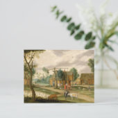 Een dorpslandschap briefkaart (Staand voorkant)