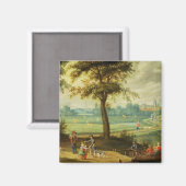 Een dorpslandschap door een rivier magneet (Voorkant / Achterkant)