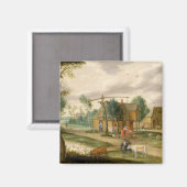 Een dorpslandschap magneet (Voorkant / Achterkant)