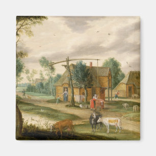 Een dorpslandschap magneet