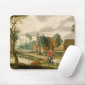 Een dorpslandschap muismat (Met muis)