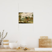Een dorpslandschap poster (Keuken)