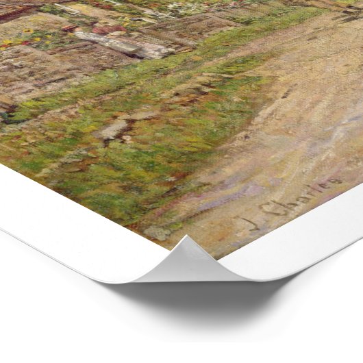 Een dorstscène (olie op doek) poster (Hoek)