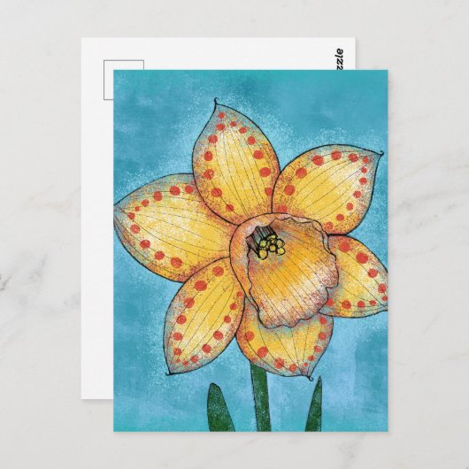 Een Dotty Daffodil Briefkaart (Voorkant / Achterkant)