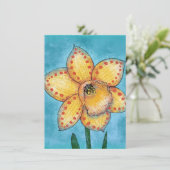 Een Dotty Daffodil Wenskaart Kaart (Staand voorkant)