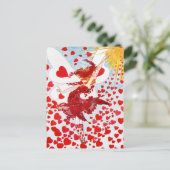 Een douche van rode harten van de Valentijnse fee Feestdagenkaart (Staand voorkant)