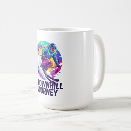 Een downhill-skiër koffiemok (Voorkant rechts)