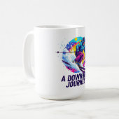 Een downhill-skiër koffiemok (Voorkant links)